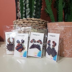 Pyramid inspired polymer clay earrings